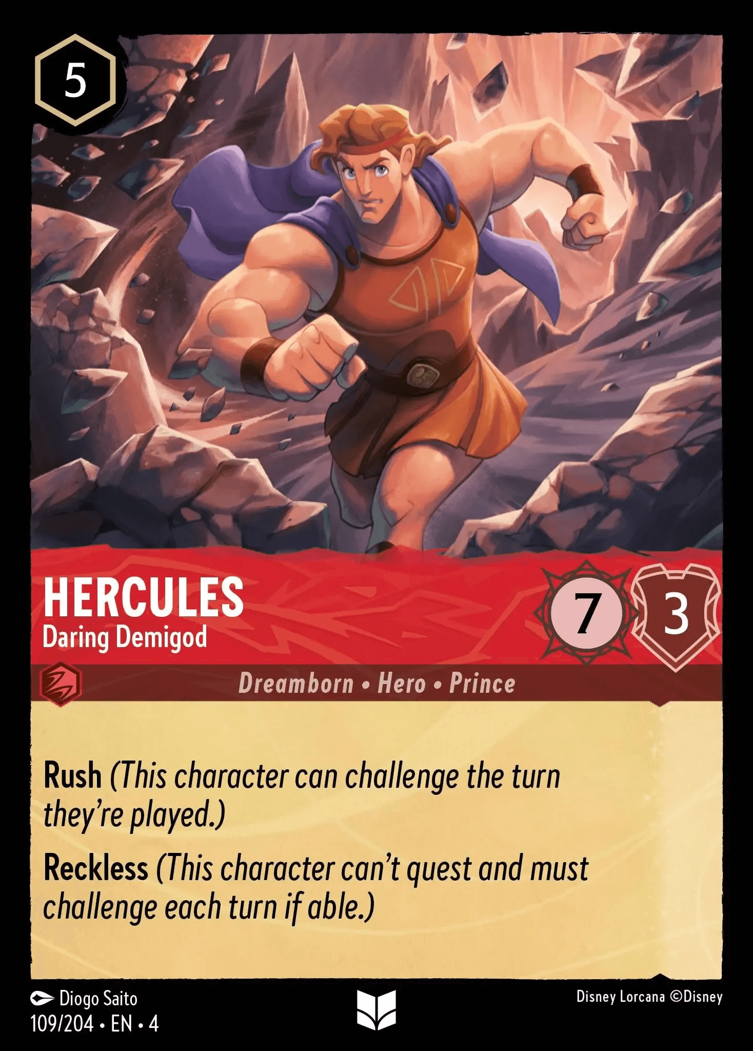 Hercules - Daring Demigod — Ursula's Return Disney Lorcana card by Diogo Saito