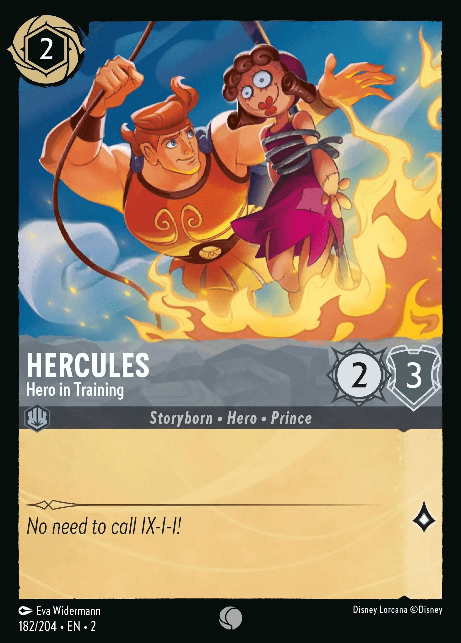 Hercules - Hero In Training — Rise of the Floodborn Disney Lorcana card by Eva Widermann