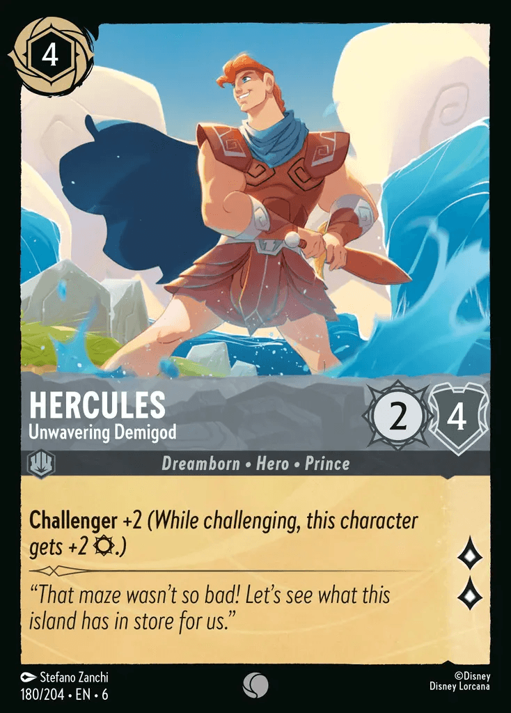 Hercules - Unwavering Demigod — Azurite Sea Disney Lorcana card by Stefano Zanchi