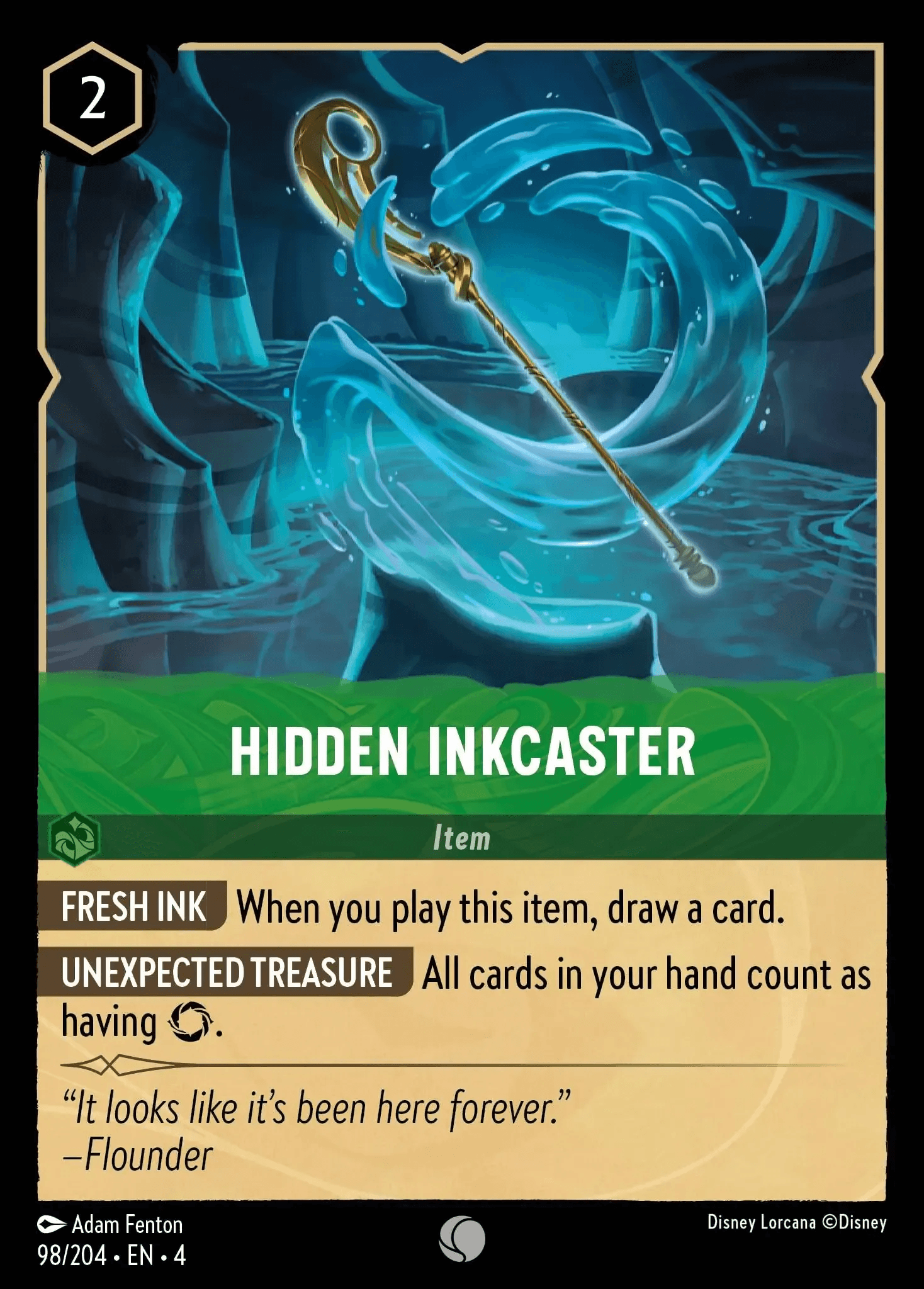 Hidden Inkcaster — Ursula's Return Disney Lorcana card by Adam Fenton