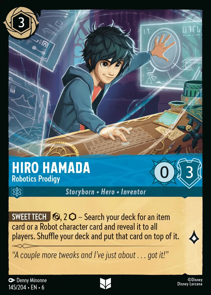 Hiro Hamada - Robotics Prodigy — Azurite Sea Disney Lorcana card by Denny Minonne