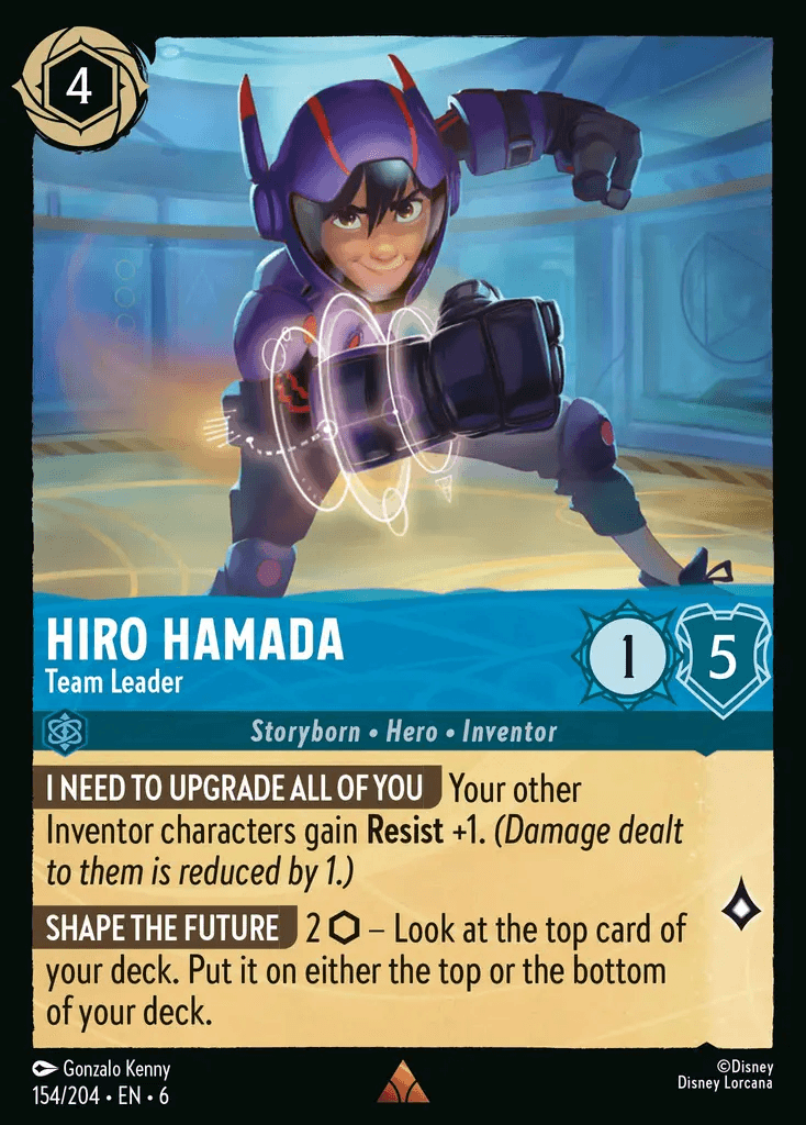 Hiro Hamada - Team Leader — Azurite Sea Disney Lorcana card by Gonzalo Kenny
