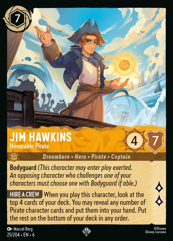 Jim Hawkins - Honorable Pirate — Azurite Sea Disney Lorcana card by Marcel Berg