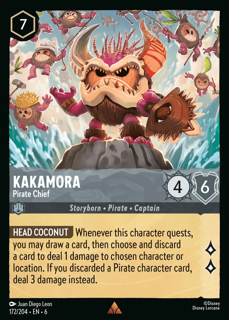 Kakamora - Pirate Chief — Azurite Sea Disney Lorcana card by Juan Diego Leon