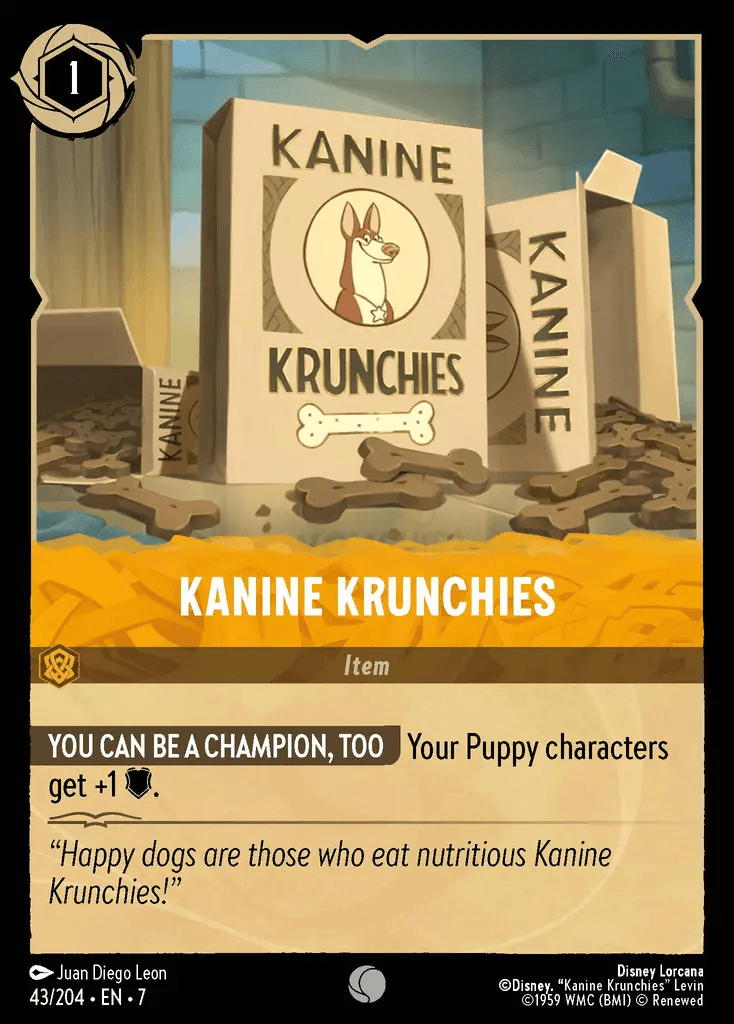 Kanine Krunchies — Archazia's Island Disney Lorcana card by Juan Diego Leon