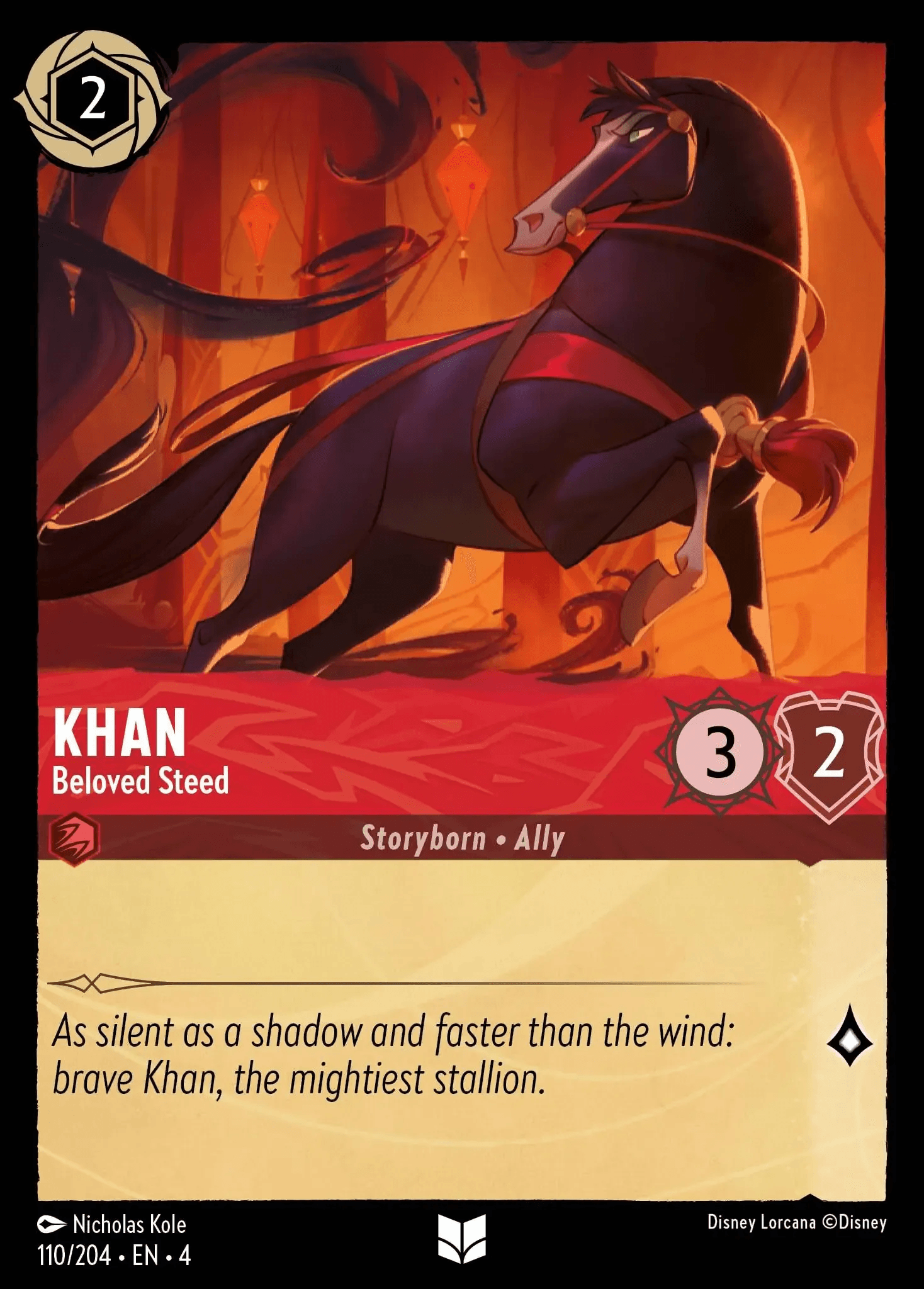 Khan - Beloved Steed — Ursula's Return Disney Lorcana card by Nicholas Kole