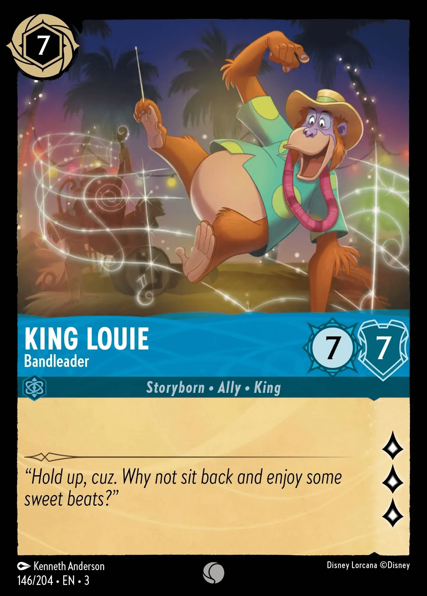 King Louie - Bandleader — Into the Inklands Disney Lorcana card by Kenneth Anderson