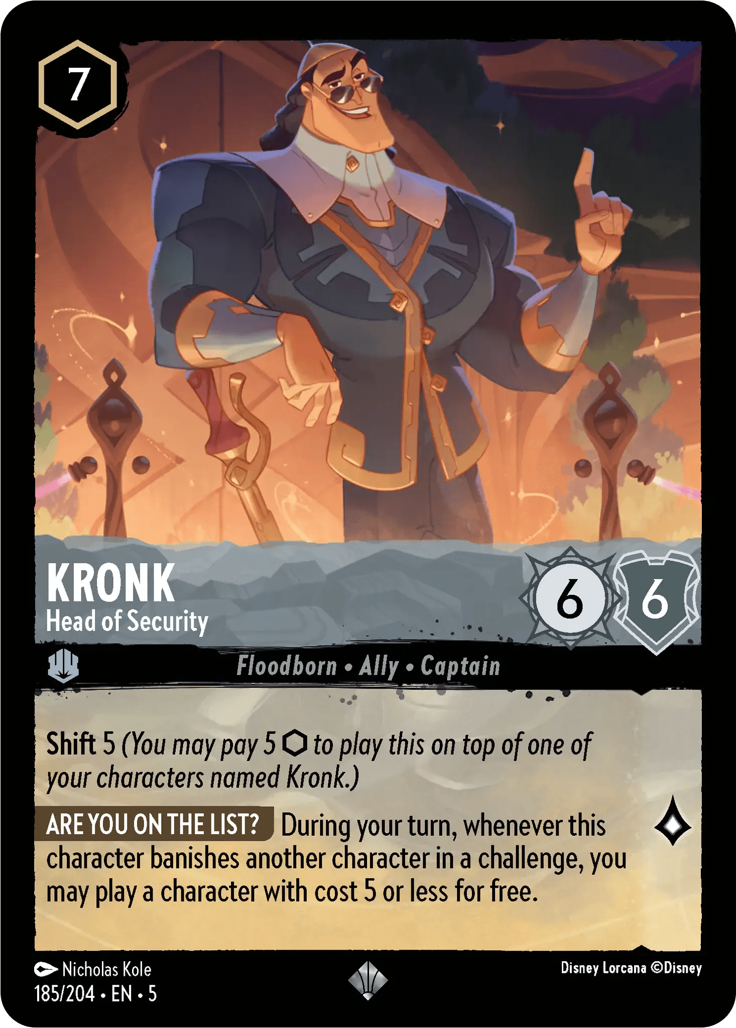 Kronk - Head of Security — Shimmering Skies Disney Lorcana card by Nicholas Kole