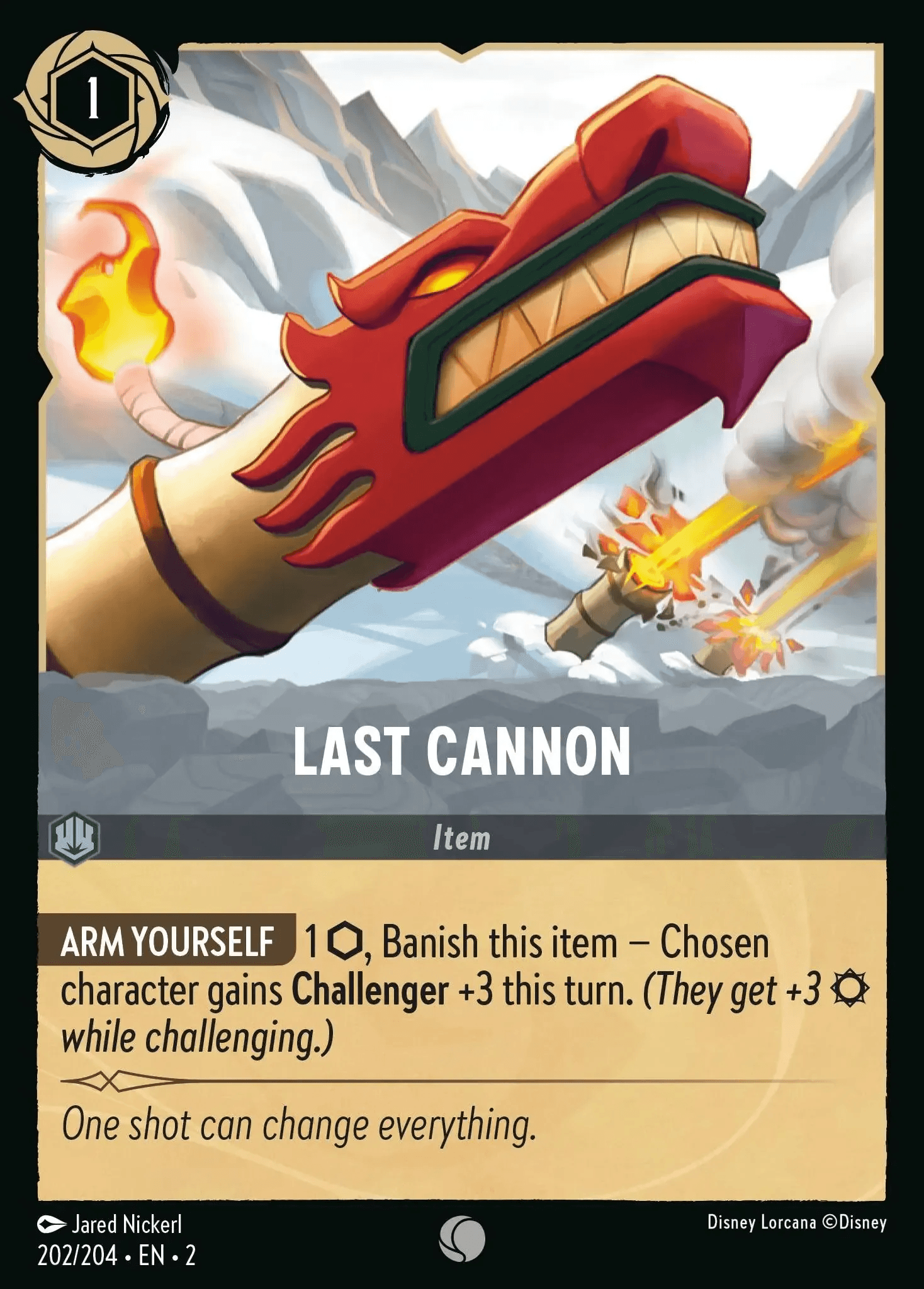 Last Cannon — Rise of the Floodborn Disney Lorcana card by Jared Nickerl