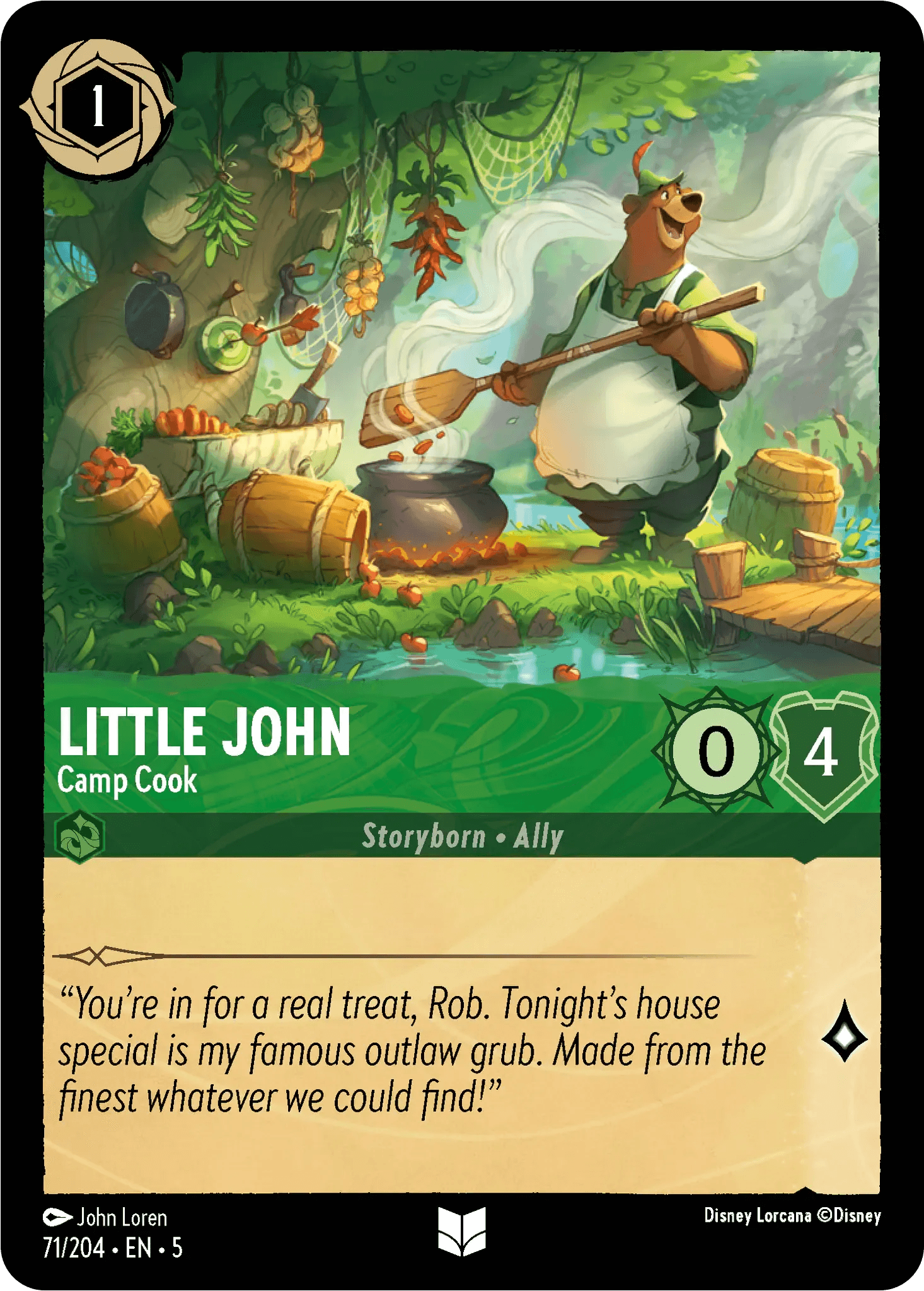 Little John - Camp Cook — Shimmering Skies Disney Lorcana card by John Loren