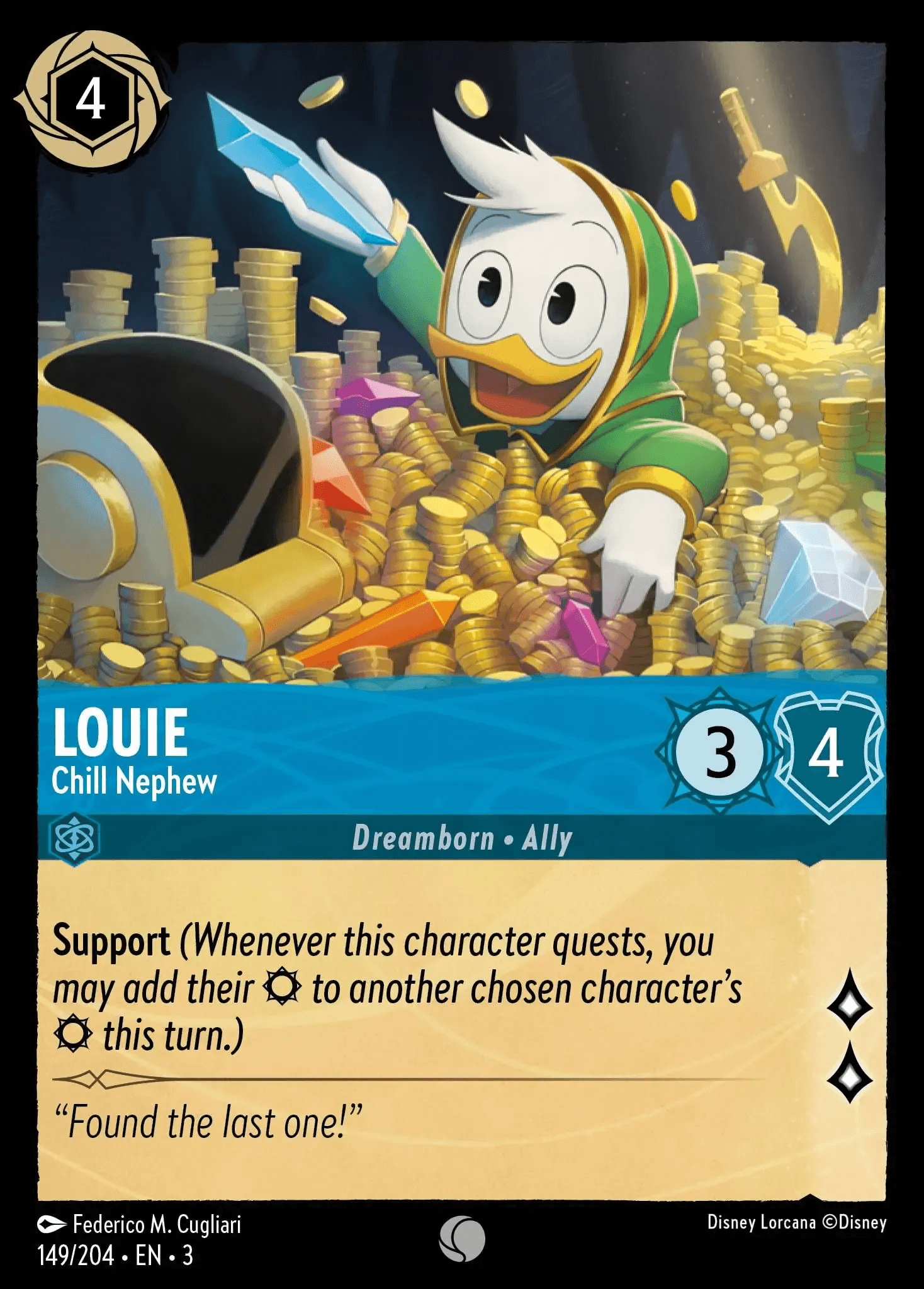 Louie - Chill Nephew — Into the Inklands Disney Lorcana card by Federico M. Cugliari