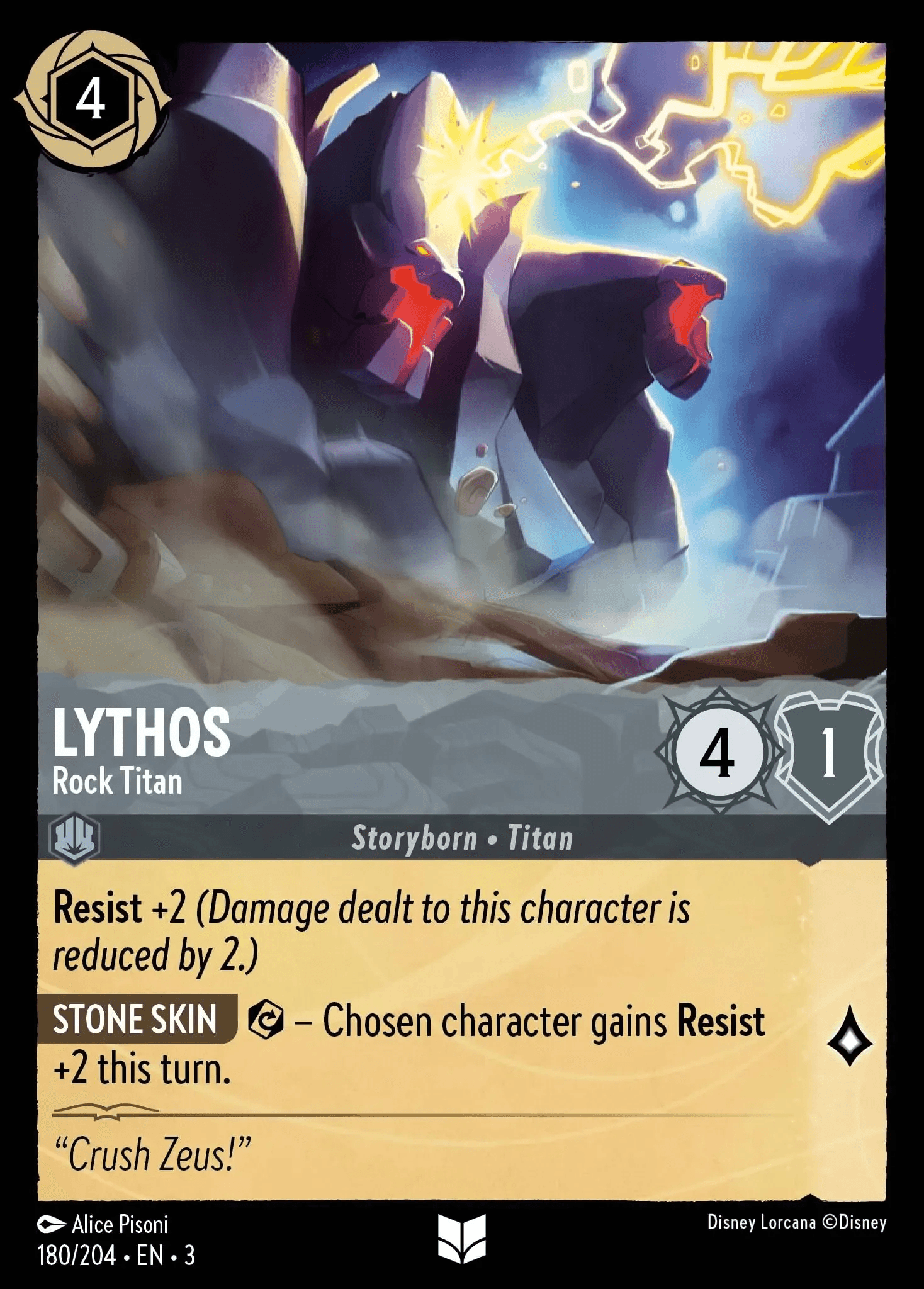 Lythos - Rock Titan — Into the Inklands Disney Lorcana card by Alice Pisoni