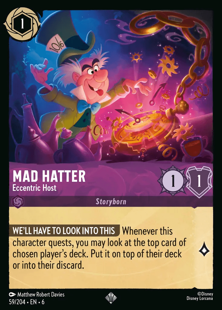 Mad Hatter - Eccentric Host — Azurite Sea Disney Lorcana card by Matthew Robert Davies