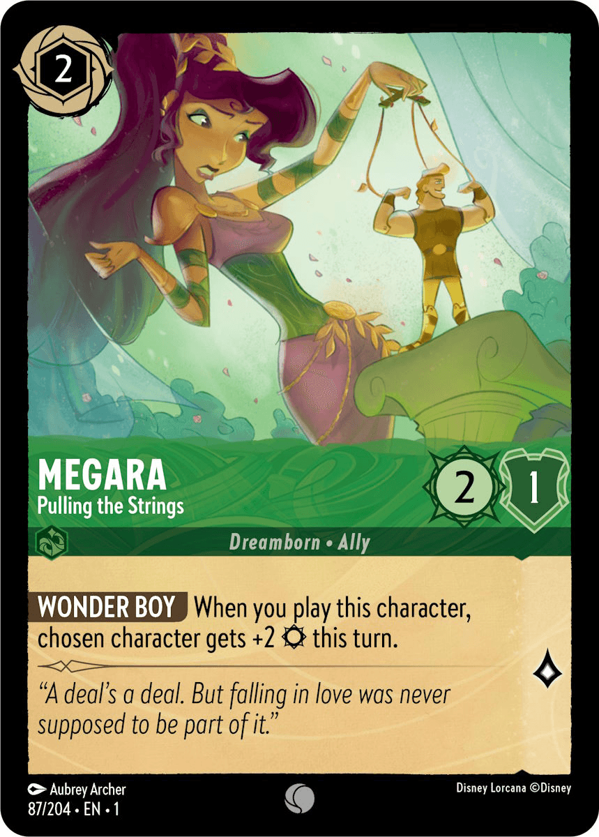 Megara - Pulling the Strings — The First Chapter Disney Lorcana card by Aubrey Archer