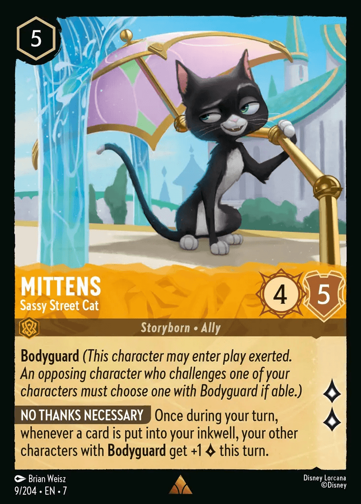 Mittens - Sassy Street Cat — Archazia's Island Disney Lorcana card by Brian Weisz