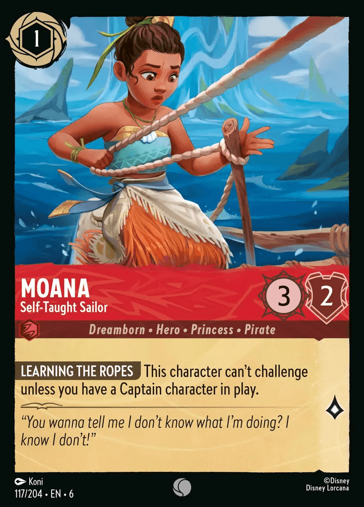 Moana - Self-Taught Sailor — Azurite Sea Disney Lorcana card by Koni