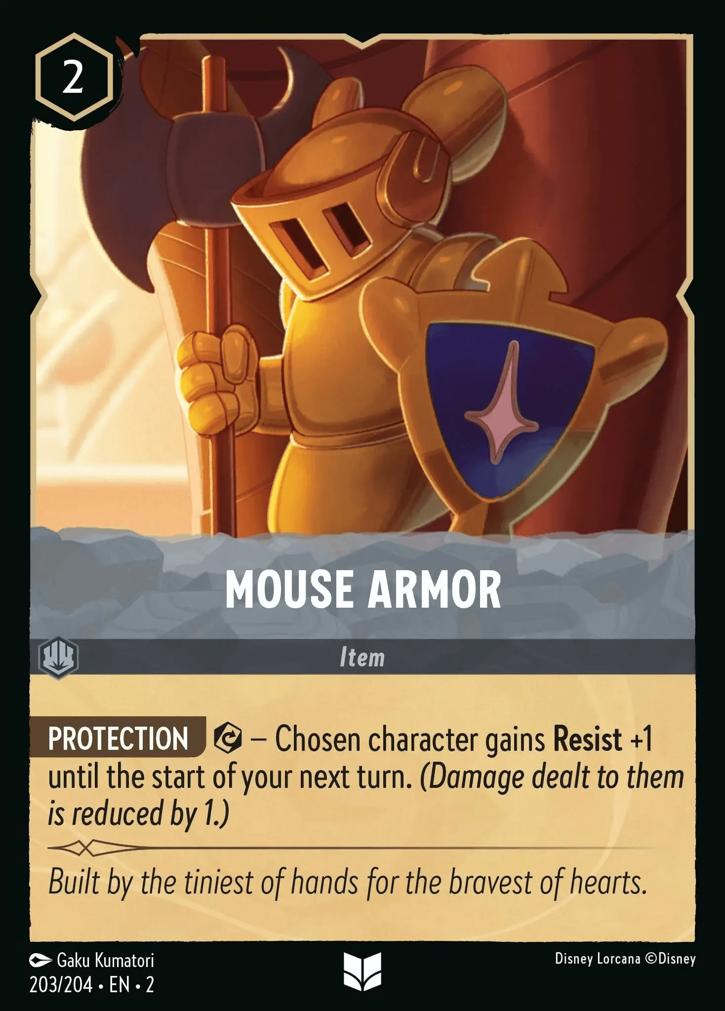 Mouse Armor — Rise of the Floodborn Disney Lorcana card by Gaku Kumatori