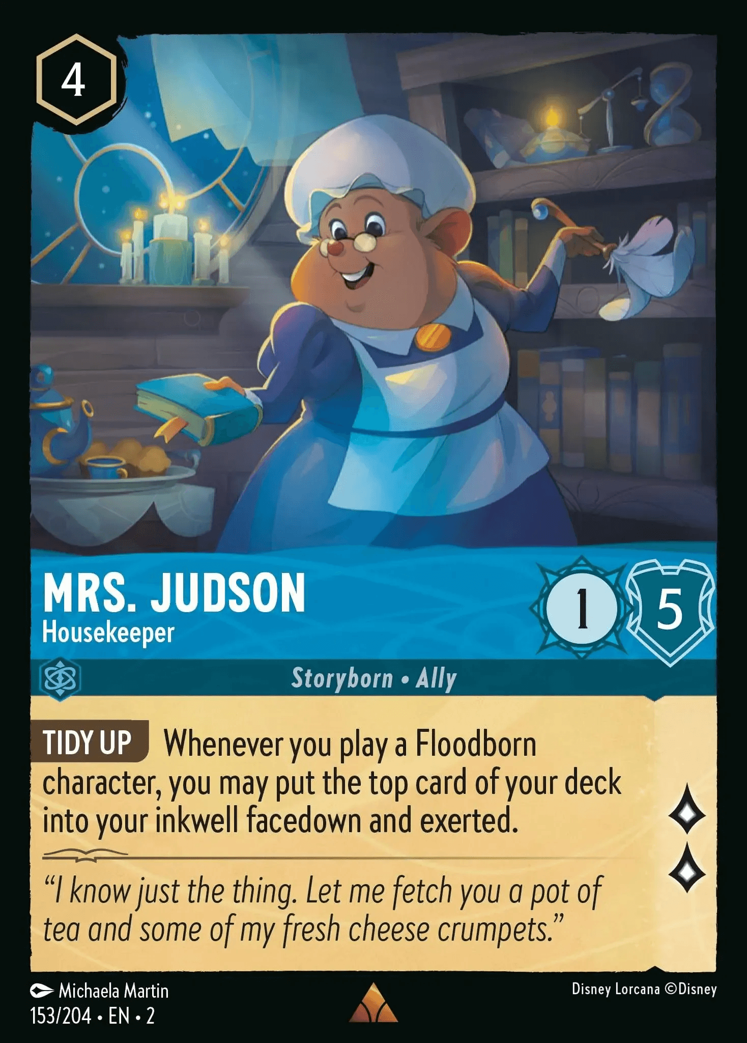 Mrs. Judson - Housekeeper — Rise of the Floodborn Disney Lorcana card by Michaela Martin