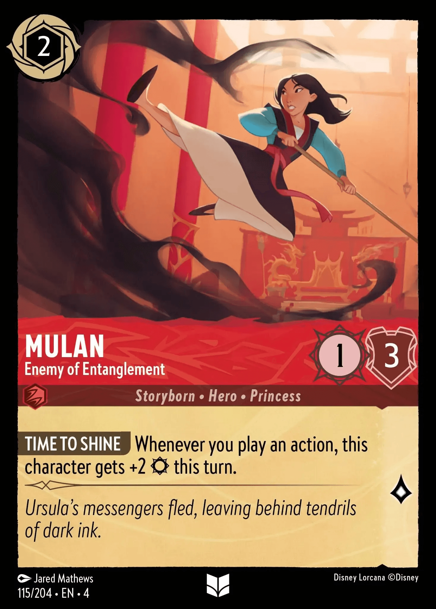 Mulan - Enemy of Entanglement — Ursula's Return Disney Lorcana card by Jared Mathews