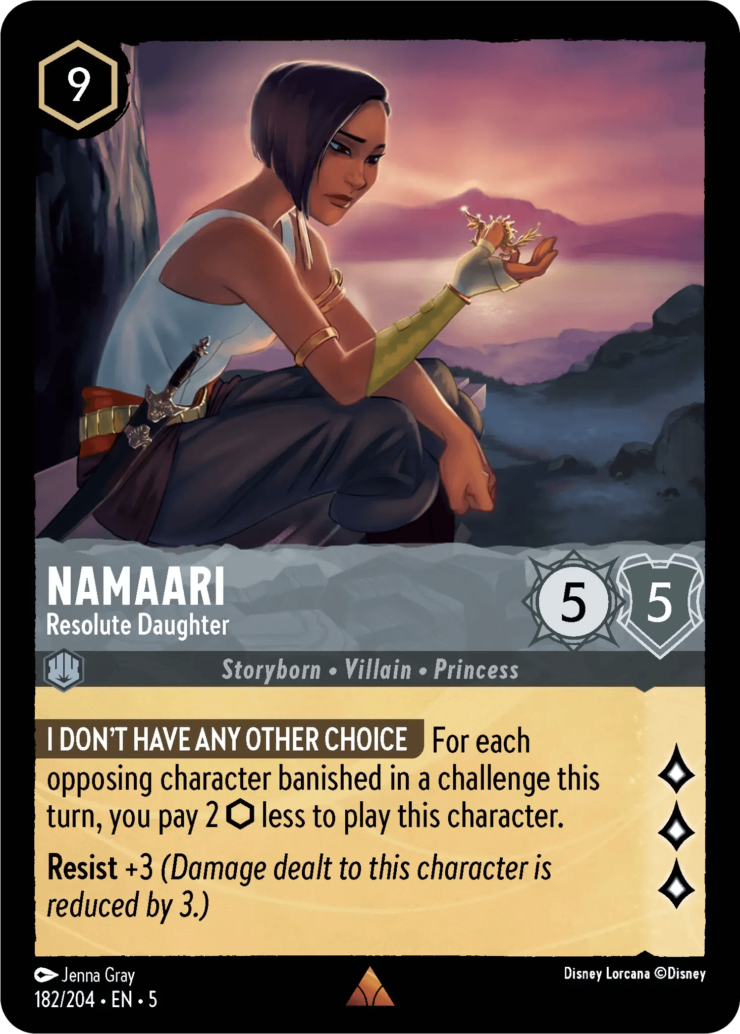 Namaari - Resolute Daughter — Shimmering Skies Disney Lorcana card by Jenna Gray