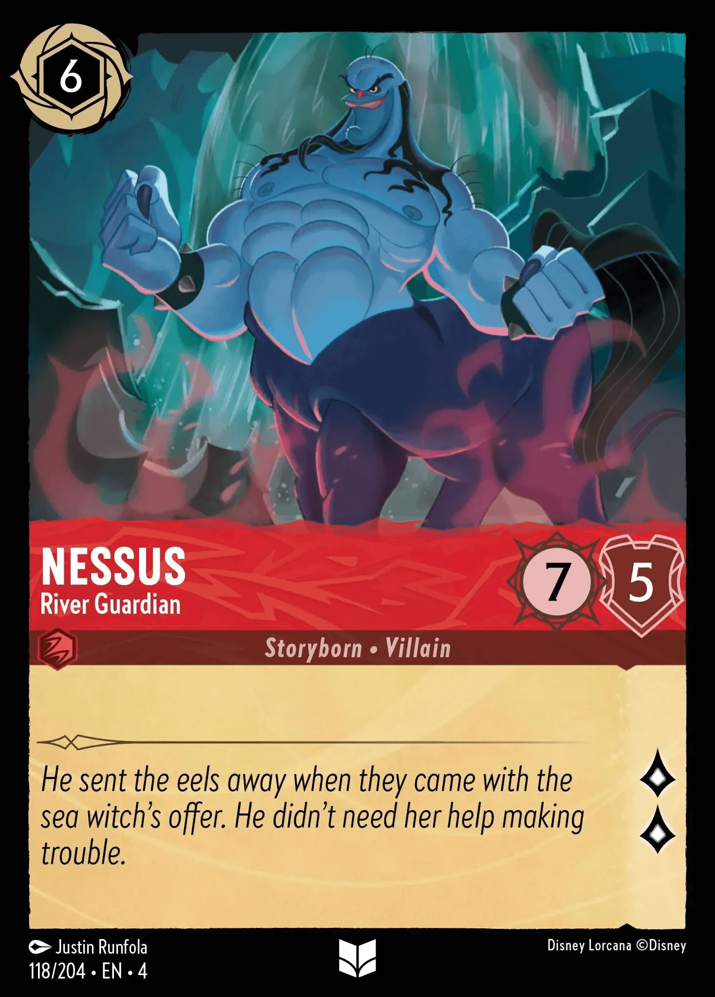 Nessus - River guardian — Ursula's Return Disney Lorcana card by Justin Runfola