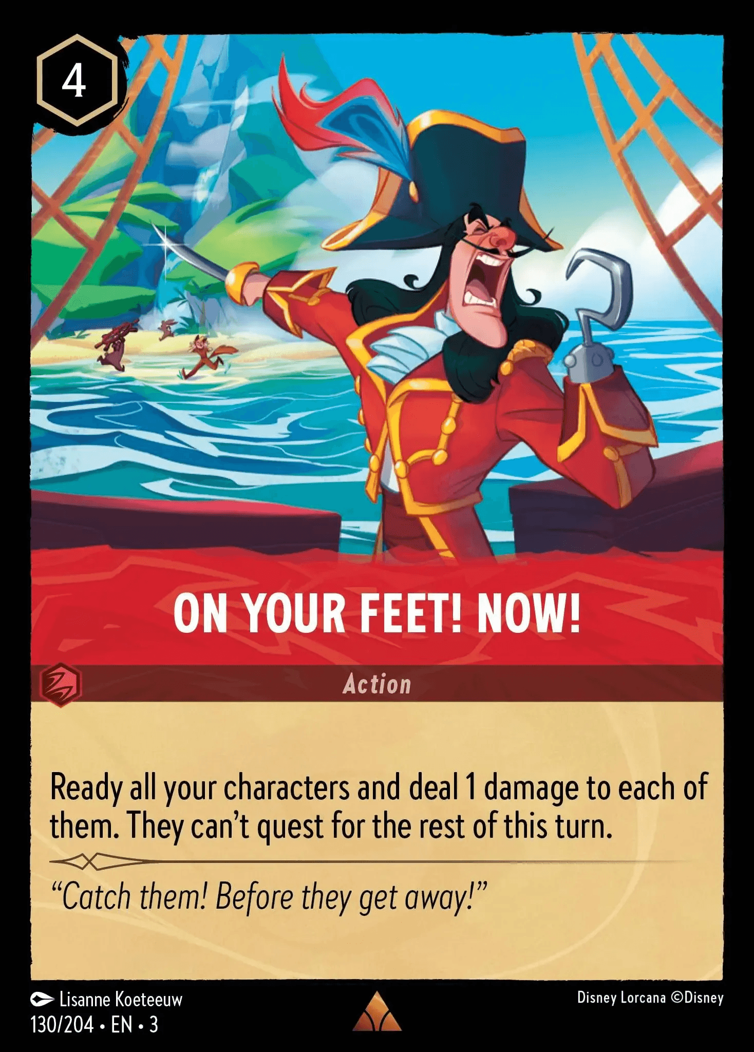 On Your Feet! Now! — Into the Inklands Disney Lorcana card by Lisanne Koeteeuw