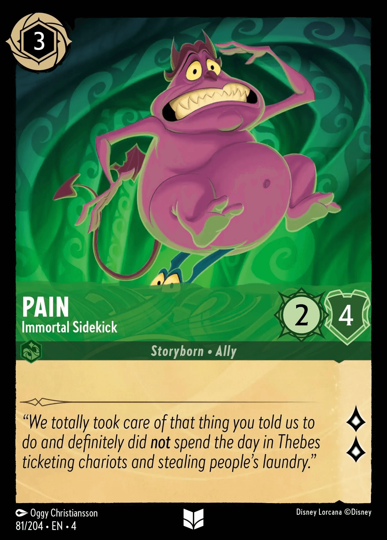 Pain - Immortal Sidekick — Ursula's Return Disney Lorcana card by Oggy Christiansson