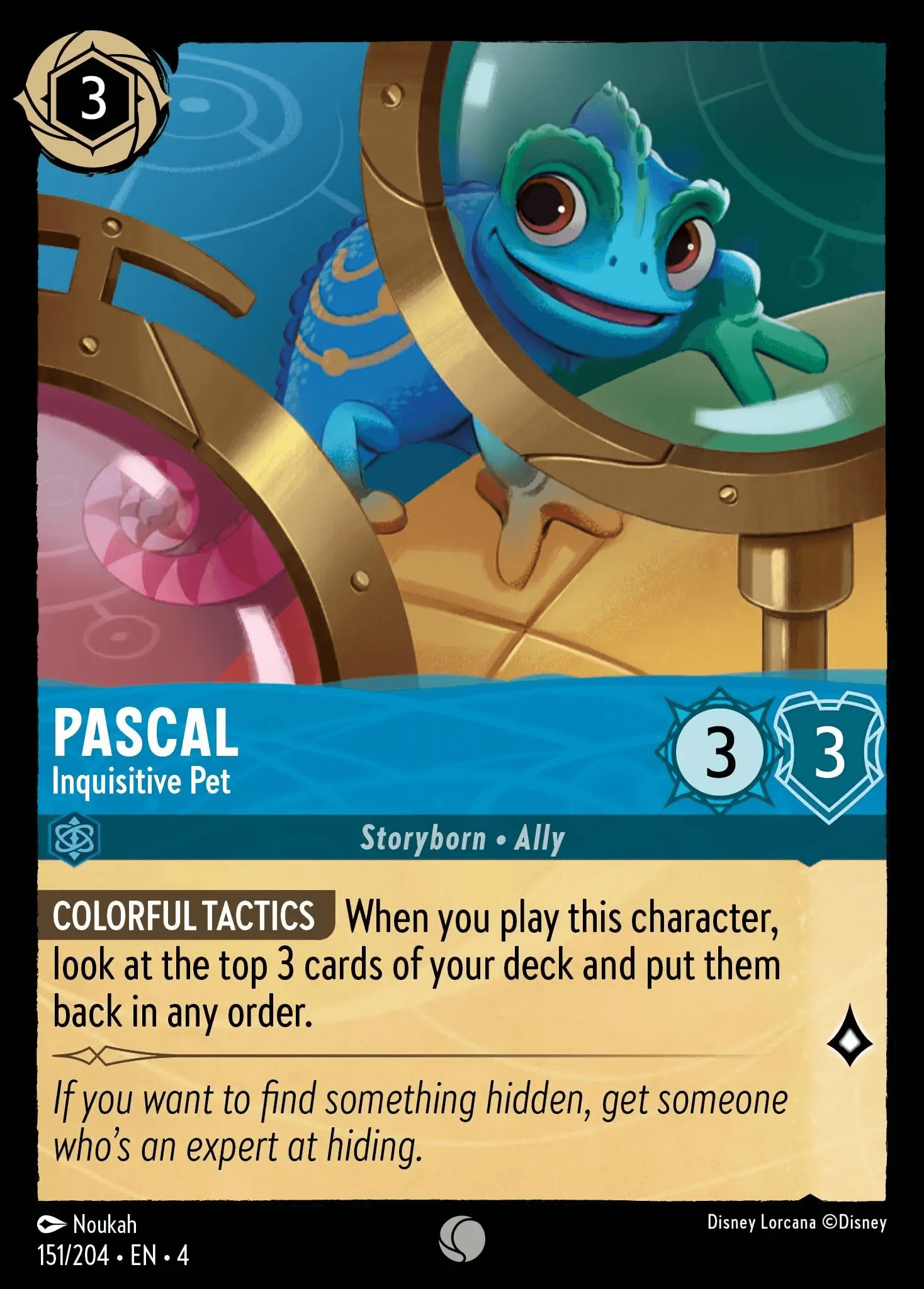 Pascal - Inquisitive Pet — Ursula's Return Disney Lorcana card by Noukah