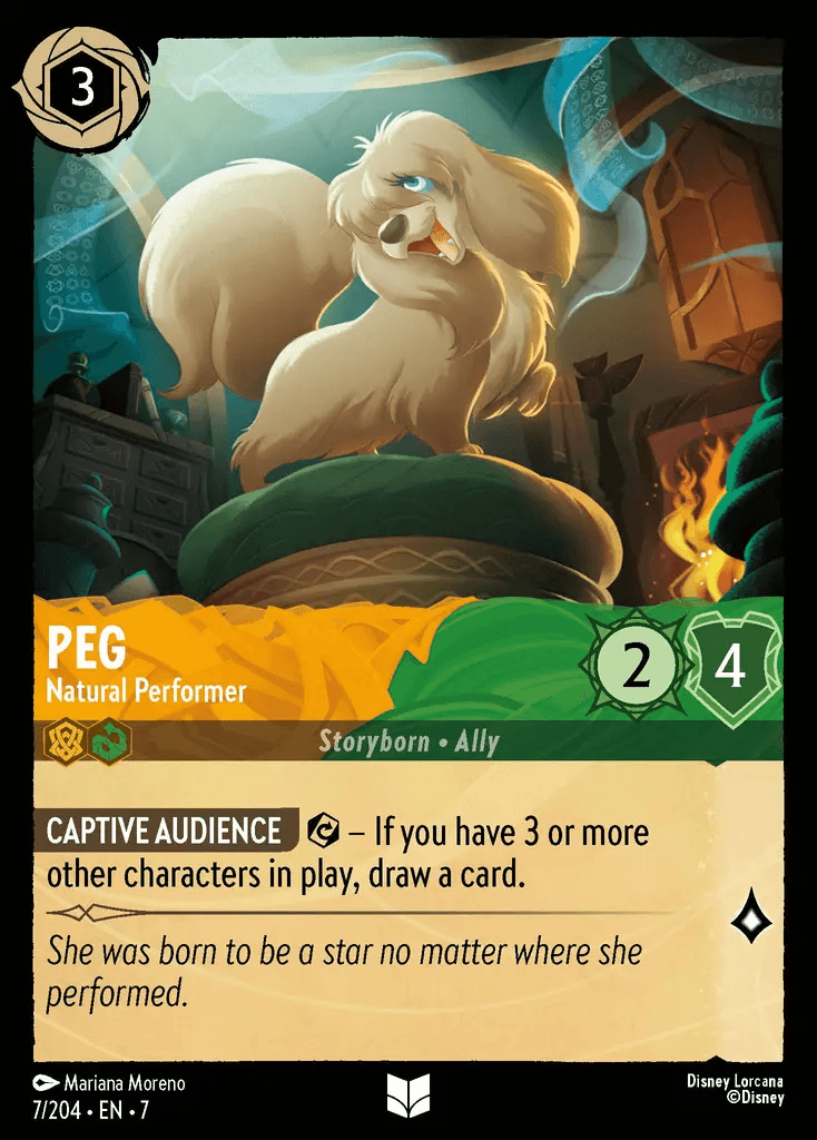 Peg - Natural Performer — Archazia's Island Disney Lorcana card by Mariana Moreno