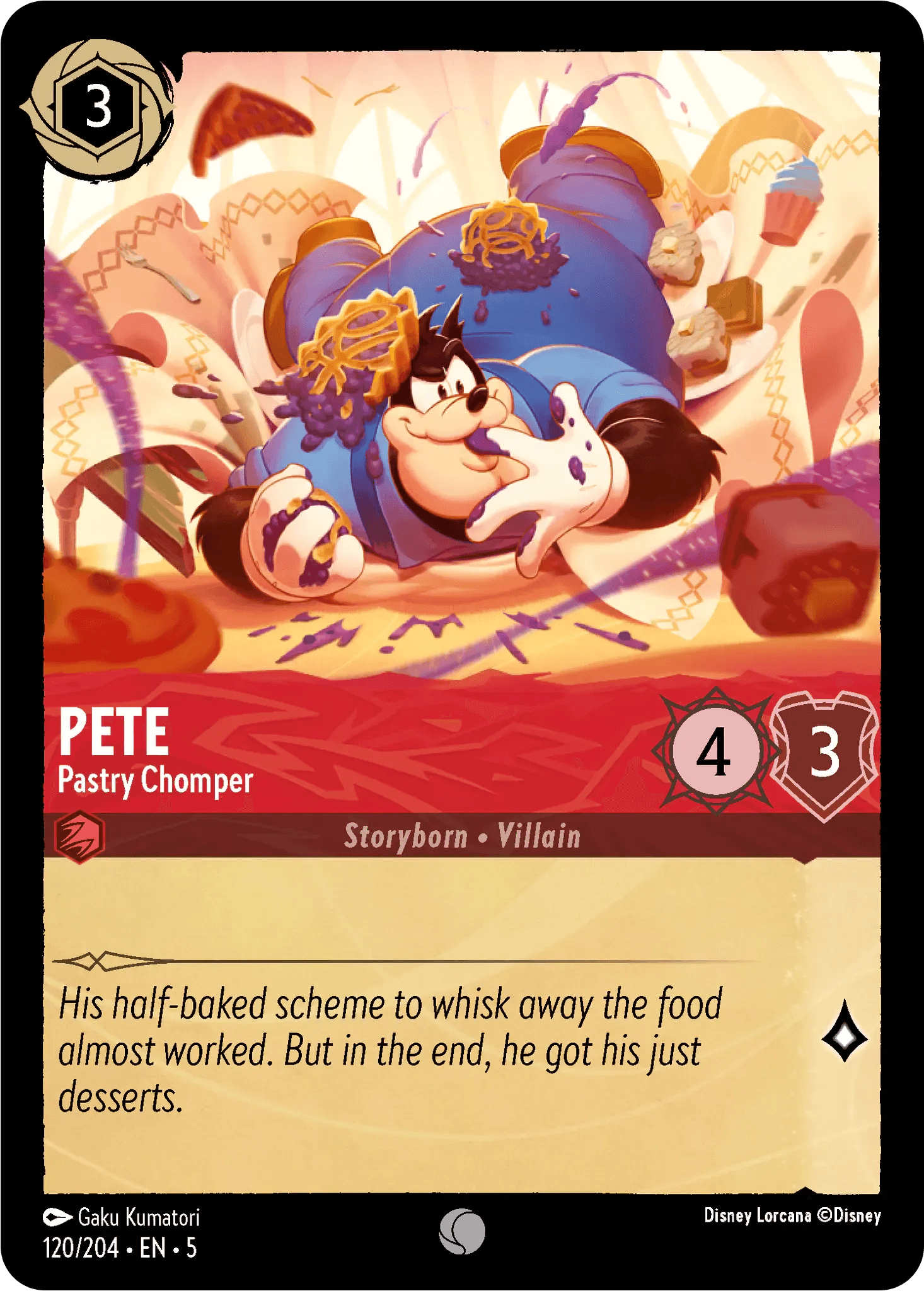 Pete - Pastry Chomper — Shimmering Skies Disney Lorcana card by Gaku Kumatori