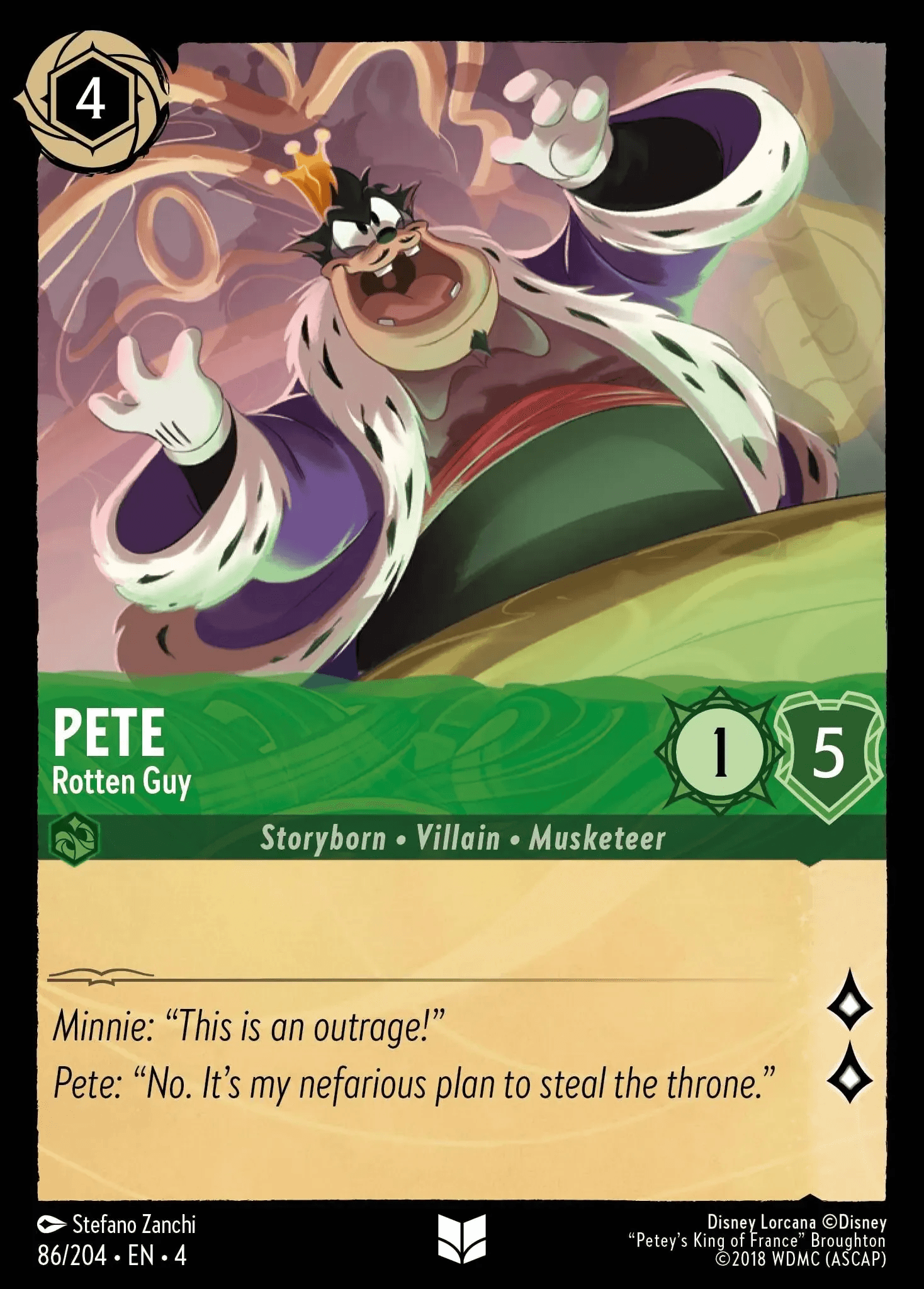 Pete - Rotten Guy — Ursula's Return Disney Lorcana card by Stefano Zanchi