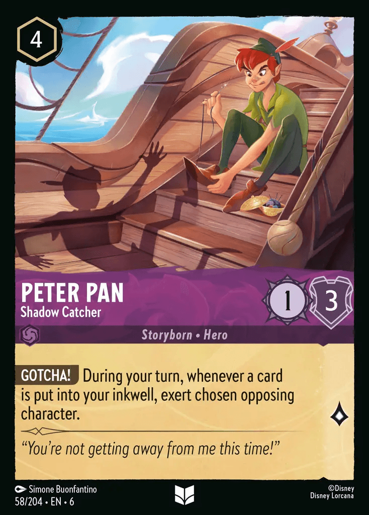 Peter Pan - Shadow Catcher — Azurite Sea Disney Lorcana card by Simone Buonfantino