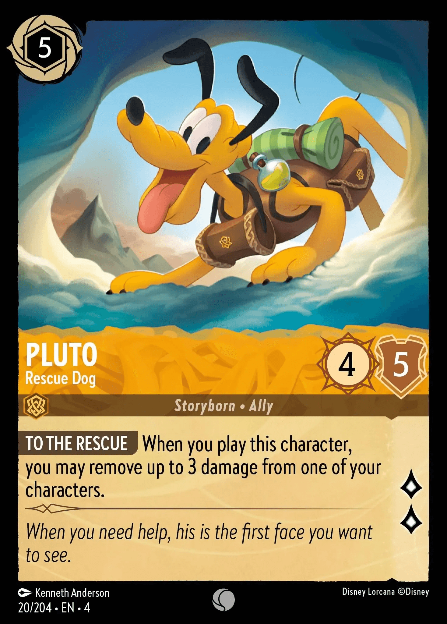 Pluto - Rescue Dog — Ursula's Return Disney Lorcana card by Kenneth Anderson