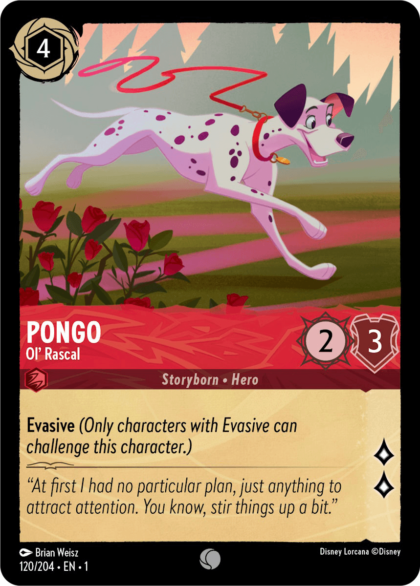 Pongo - Ol' Rascal — The First Chapter Disney Lorcana card by Brian Weisz