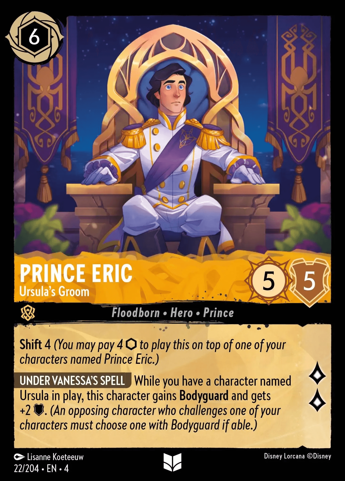 Prince Eric - Ursula's Groom — Ursula's Return Disney Lorcana card by Lisanne Koeteeuw