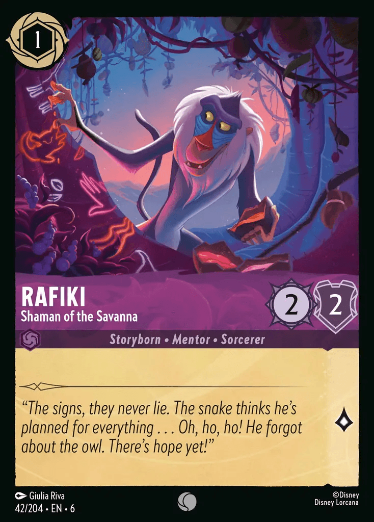 Rafiki - Shaman of the Savanna — Azurite Sea Disney Lorcana card by Giulia Riva