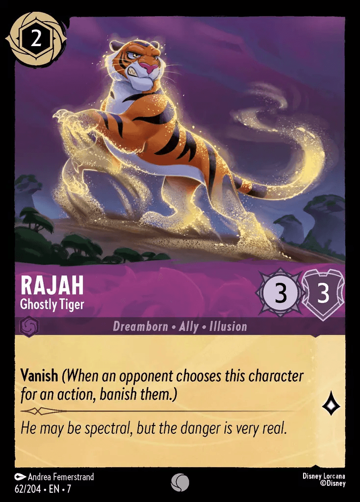 Rajah - Ghostly Tiger — Archazia's Island Disney Lorcana card by Andrea Femerstrand