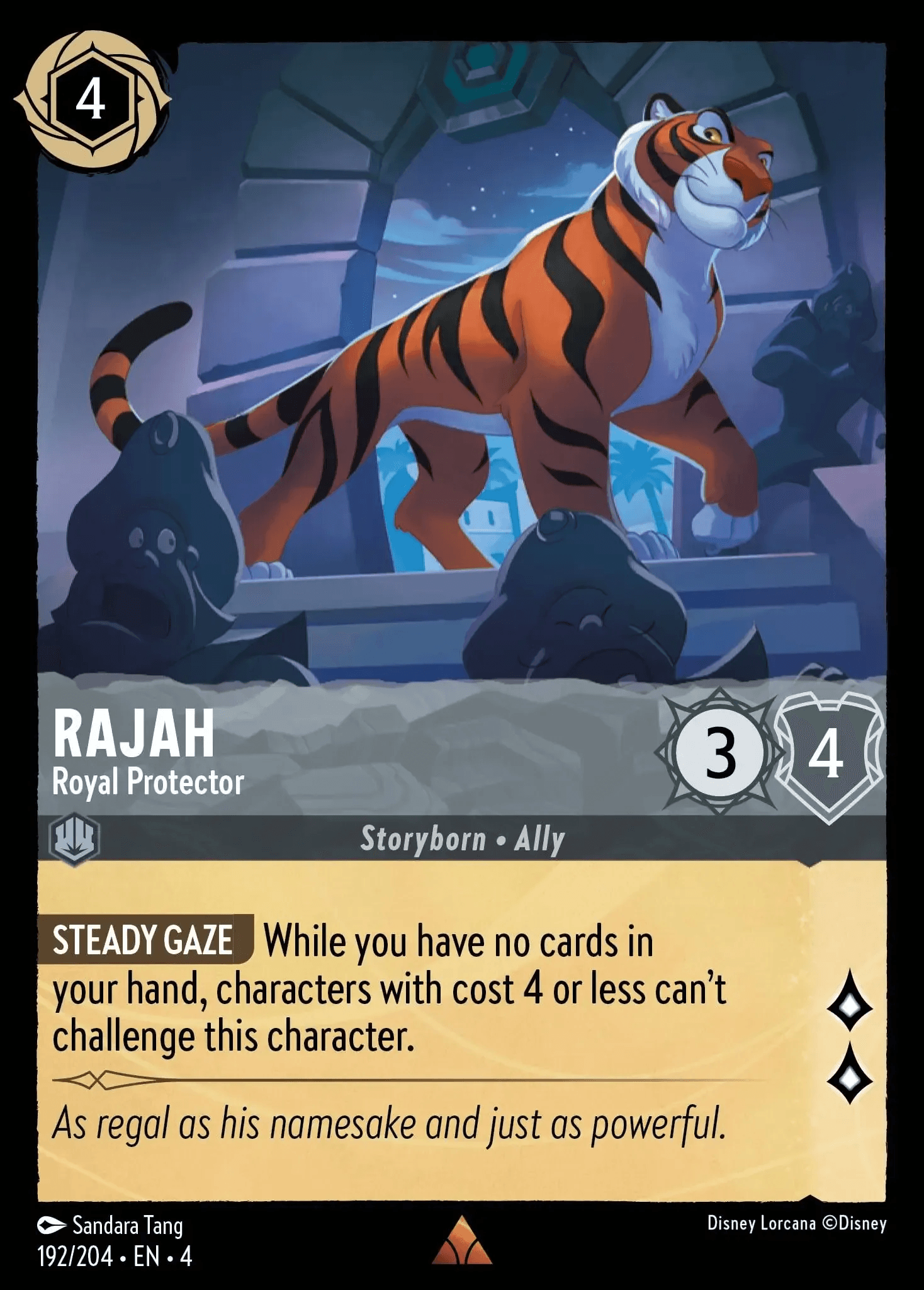Rajah - Royal Protector — Ursula's Return Disney Lorcana card by Sandara Tang