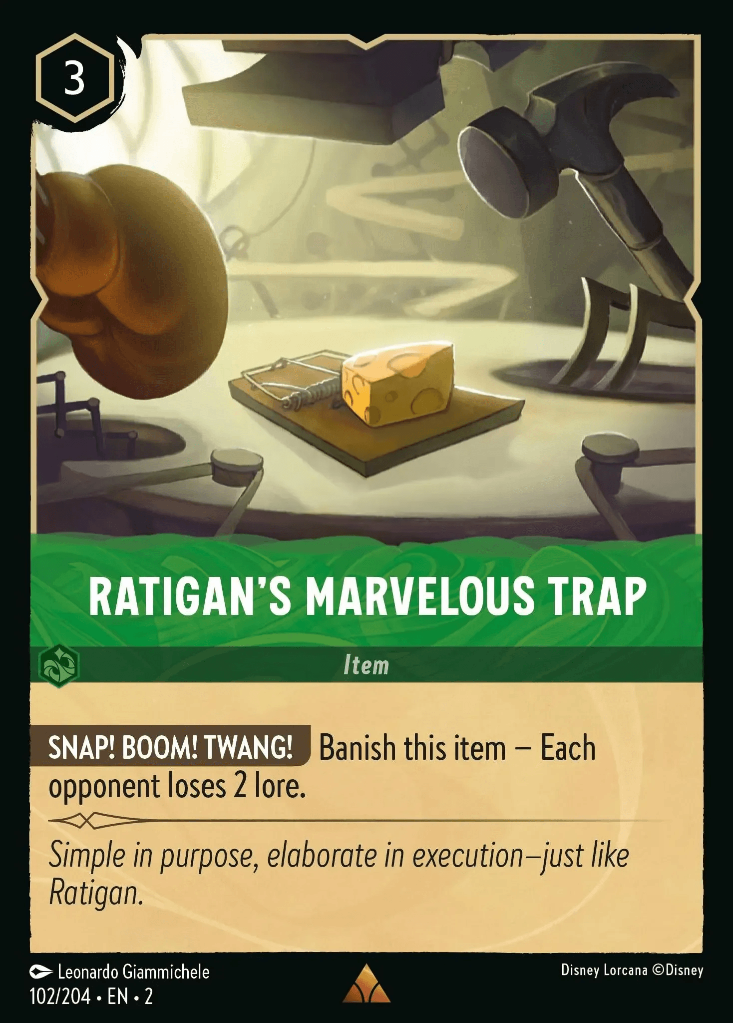 Ratigan's Marvelous Trap — Rise of the Floodborn Disney Lorcana card by Leonardo Giammichele