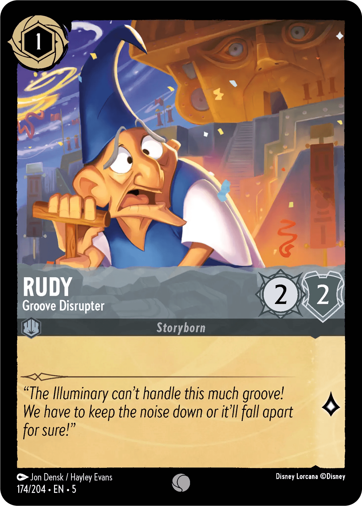Rudy - Groove Disrupter — Shimmering Skies Disney Lorcana card by Jon Densk / Hayley Evans