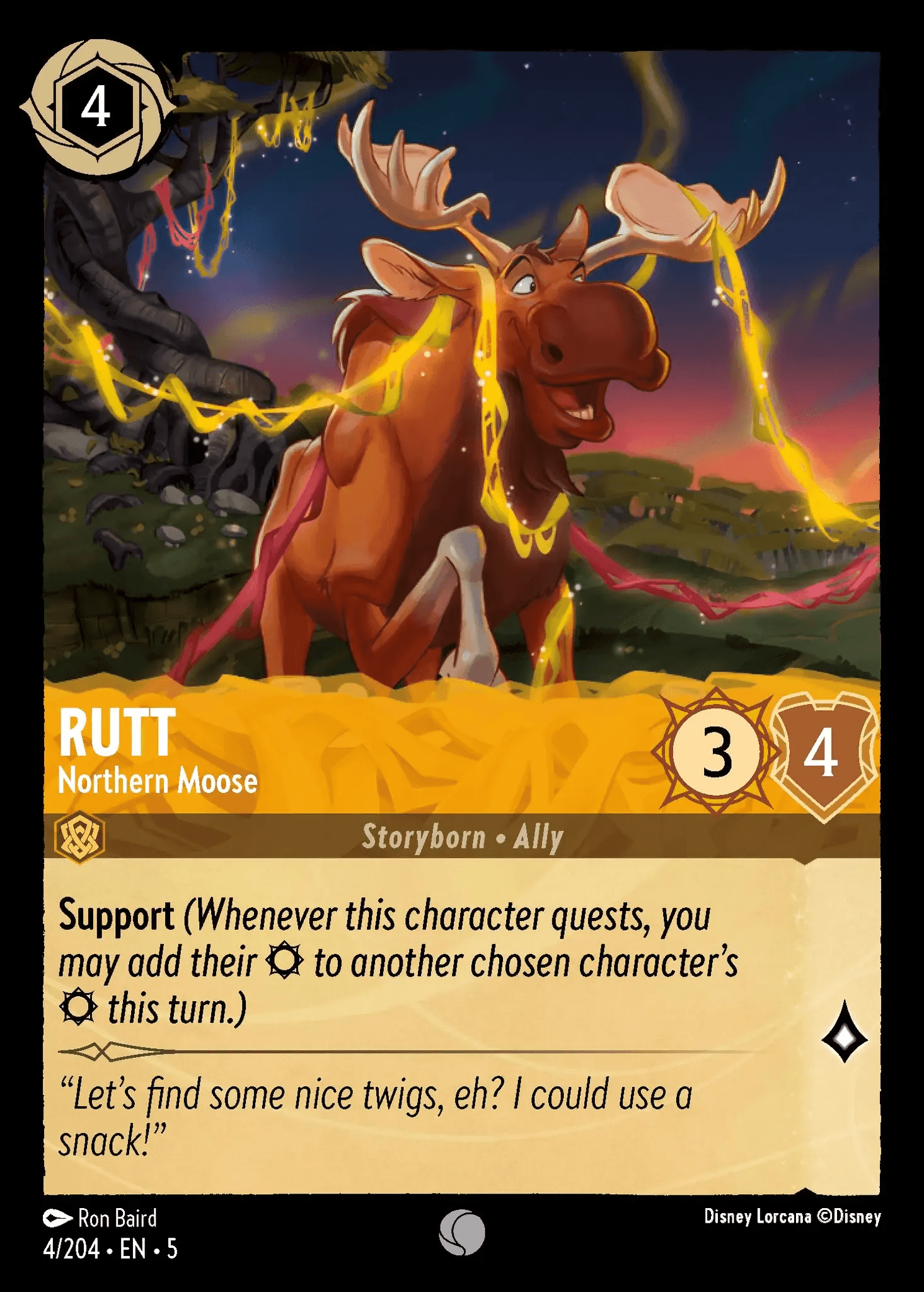 Rutt - Northern Moose — Shimmering Skies Disney Lorcana card by Ron Baird
