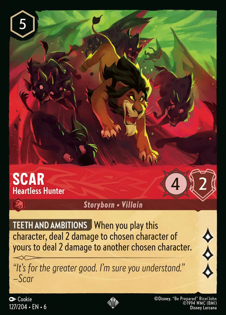 Scar - Heartless Hunter — Azurite Sea Disney Lorcana card by Cookie