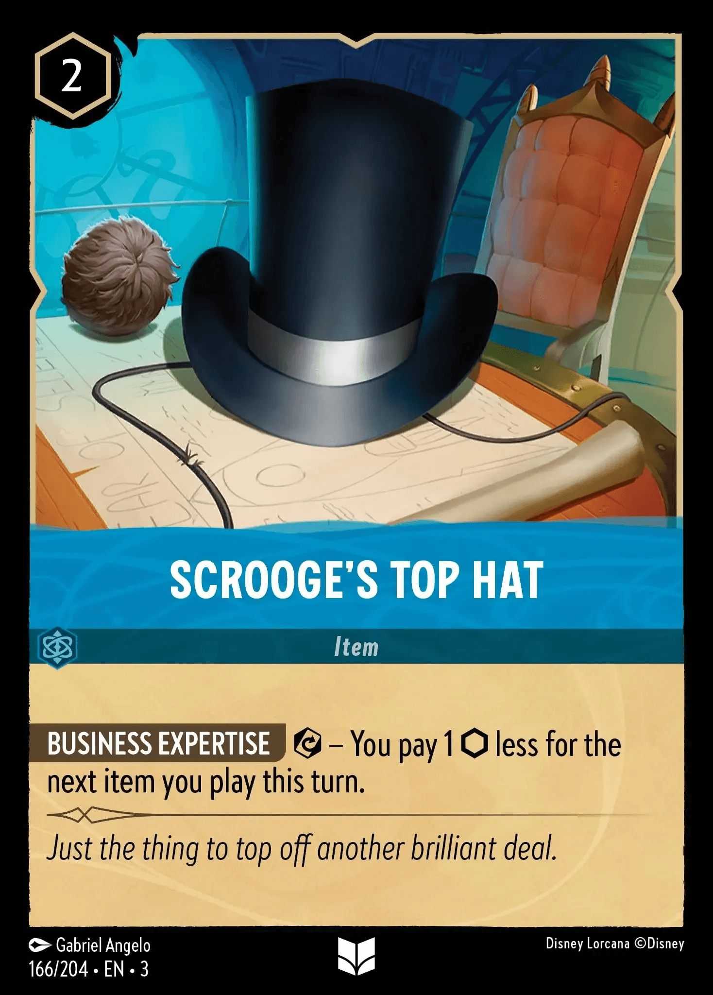 Scrooge's Top Hat — Into the Inklands Disney Lorcana card by Gabriel Angelo