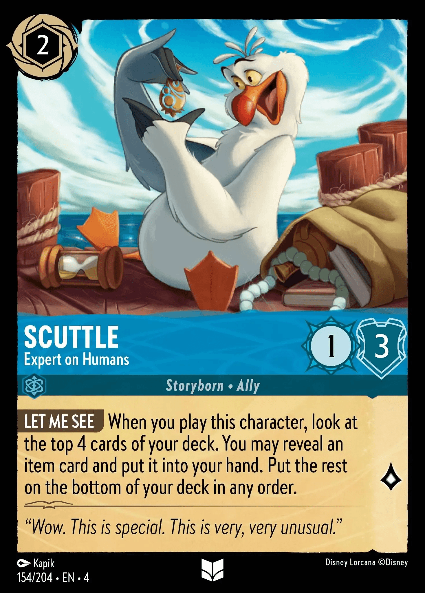 Scuttle - Expert on Humans — Ursula's Return Disney Lorcana card by Kapik