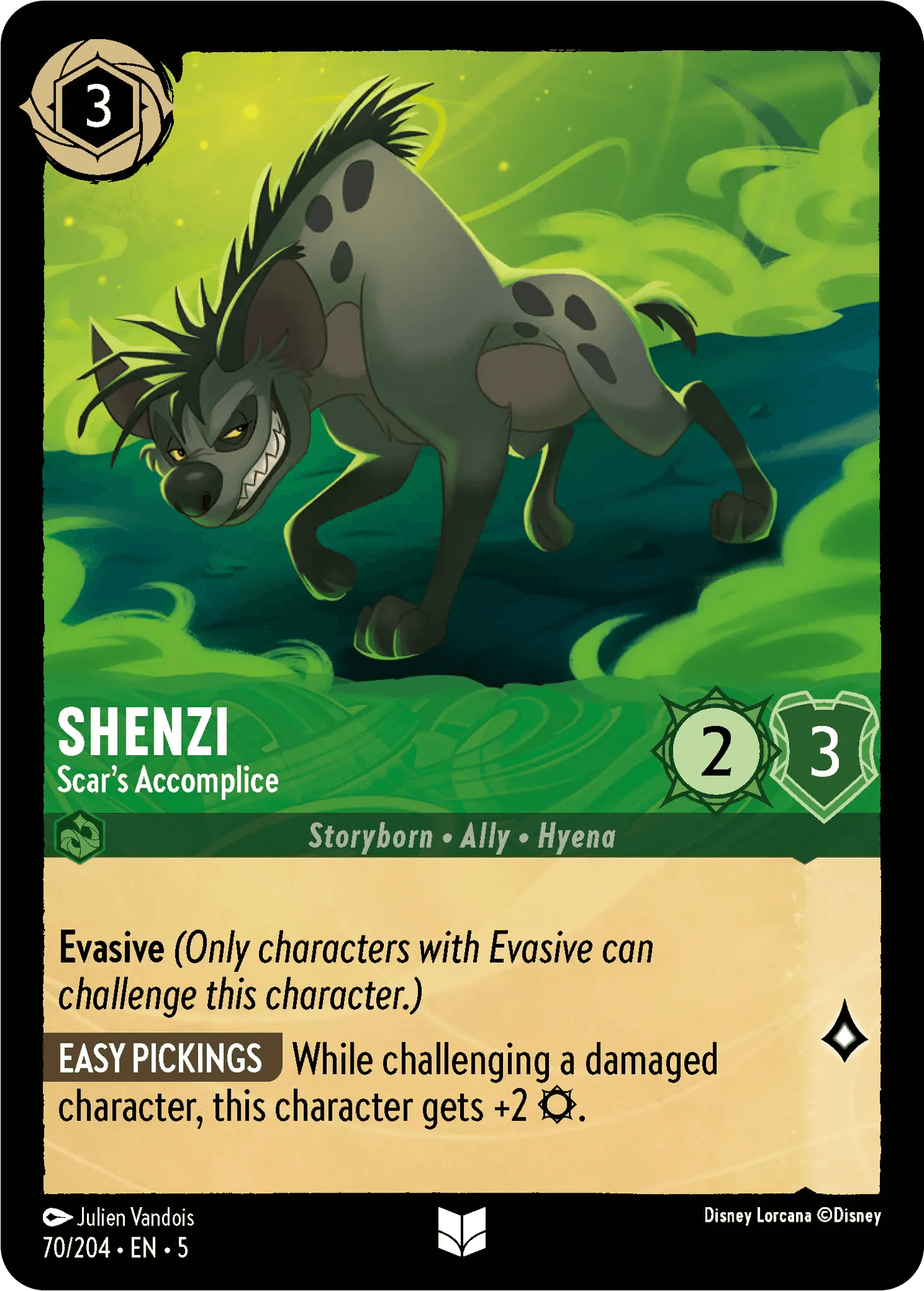 Shenzi - Scar's Accomplice — Shimmering Skies Disney Lorcana card by Julien Vandois