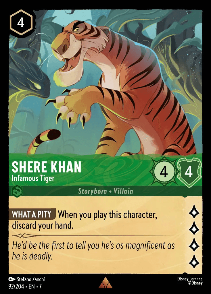 Shere Khan - Infamous Tiger — Archazia's Island Disney Lorcana card by Stefano Zanchi