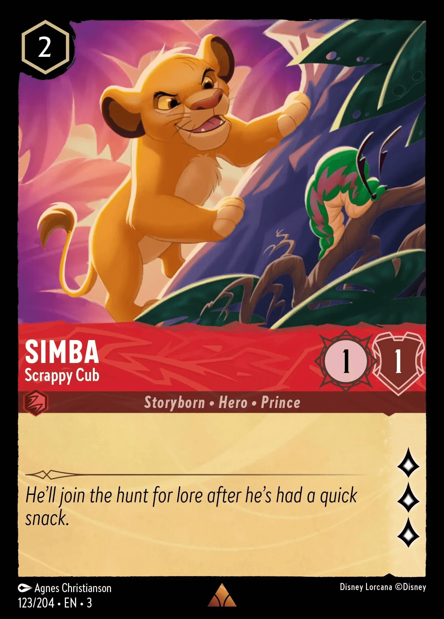 Simba - Scrappy Cub — Into the Inklands Disney Lorcana card by Agnes Christianson