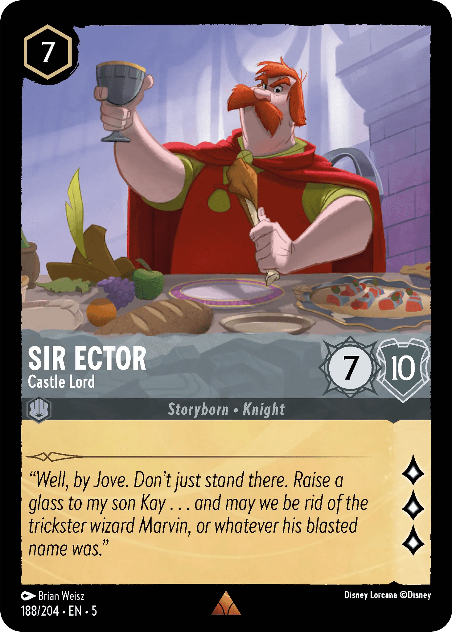 Sir Ector - Castle Lord — Shimmering Skies Disney Lorcana card by Brian Weisz