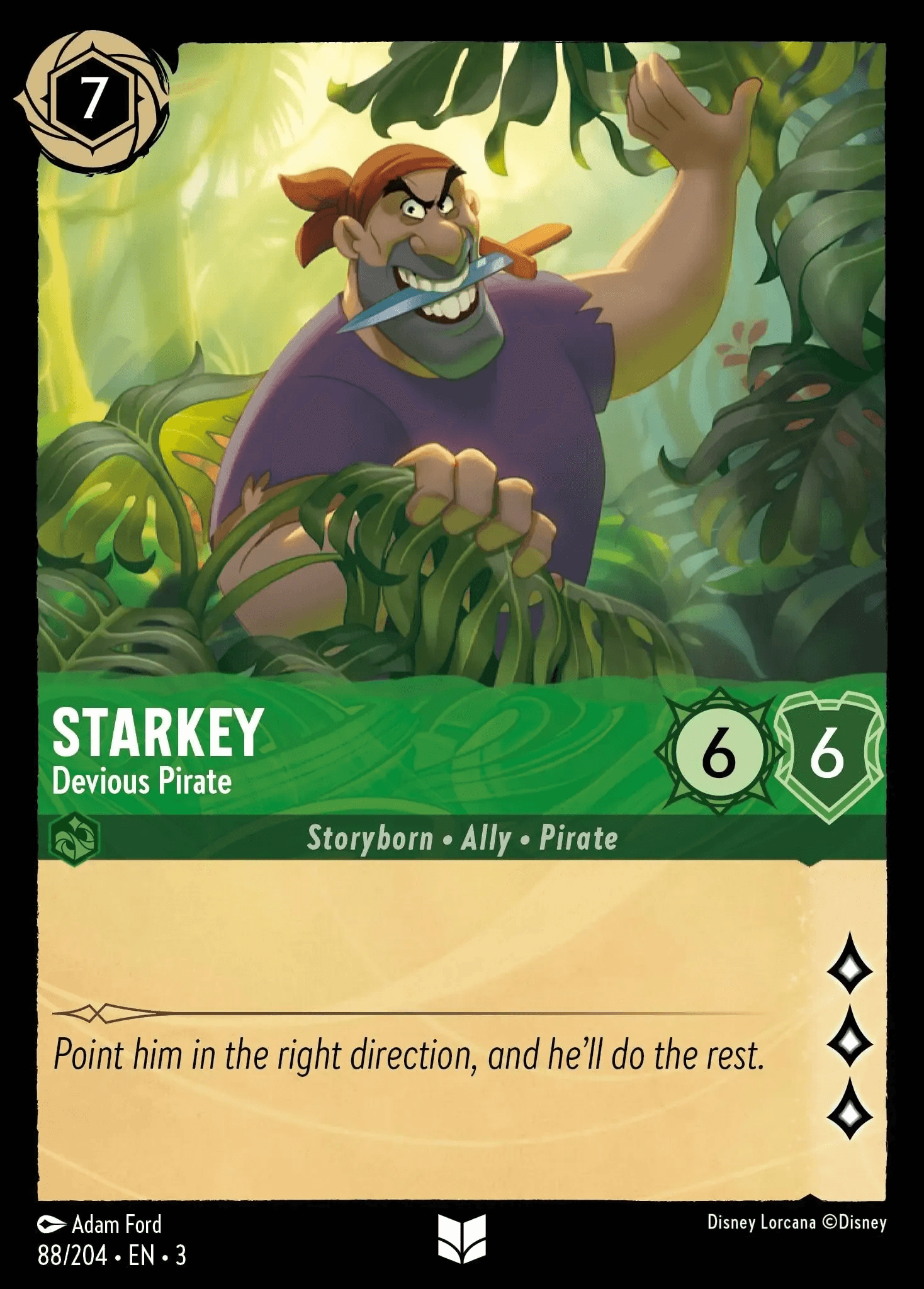 Starkey - Devious Pirate — Into the Inklands Disney Lorcana card by Adam Ford