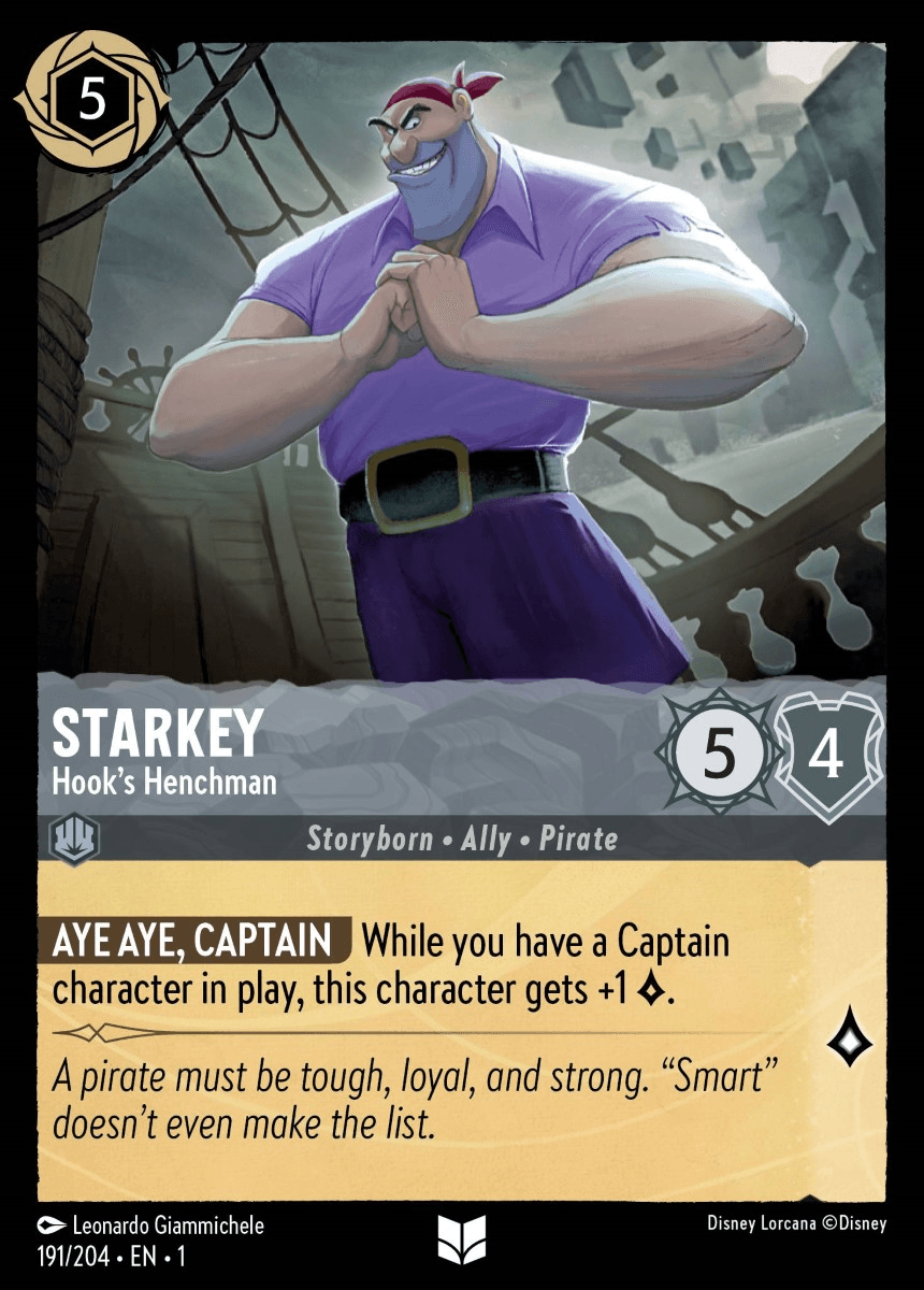 Starkey - Hook's Henchman — The First Chapter Disney Lorcana card by Leonardo Giammichele